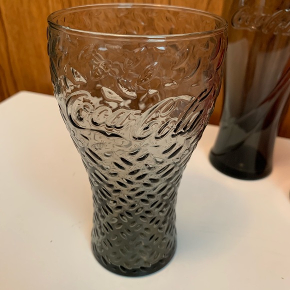 Set of 3 Coca Cola glasses Red, Grey, Smokey Grey - Picture 8 of 9